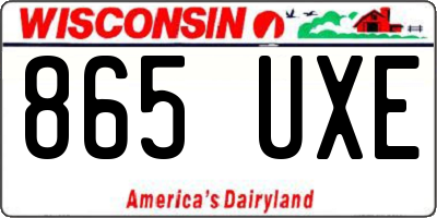 WI license plate 865UXE
