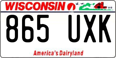 WI license plate 865UXK