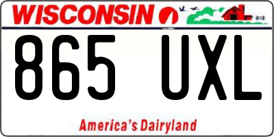 WI license plate 865UXL