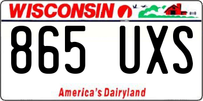WI license plate 865UXS