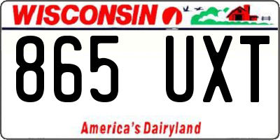 WI license plate 865UXT