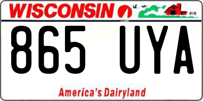 WI license plate 865UYA