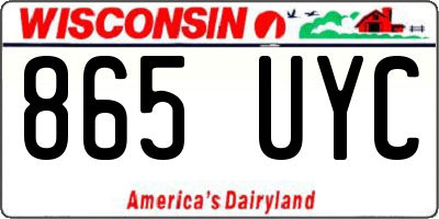 WI license plate 865UYC