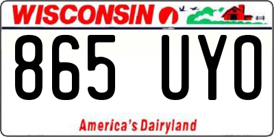 WI license plate 865UYO