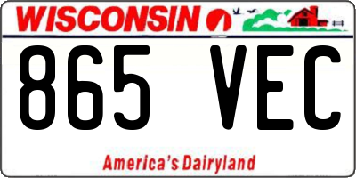 WI license plate 865VEC