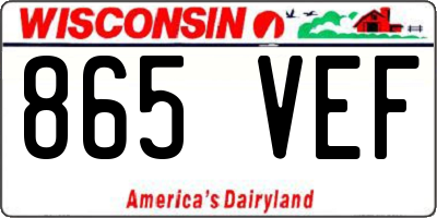 WI license plate 865VEF