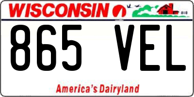 WI license plate 865VEL