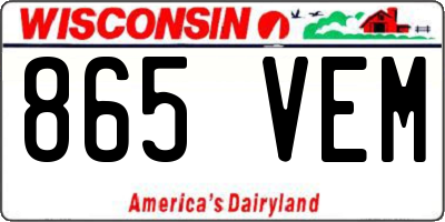 WI license plate 865VEM