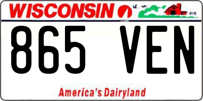 WI license plate 865VEN