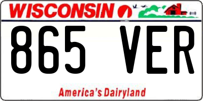 WI license plate 865VER
