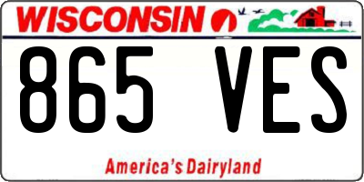 WI license plate 865VES