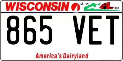 WI license plate 865VET