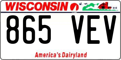 WI license plate 865VEV