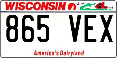 WI license plate 865VEX