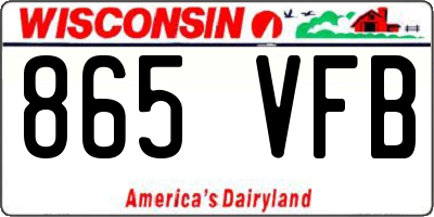 WI license plate 865VFB