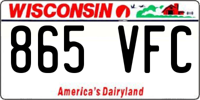 WI license plate 865VFC