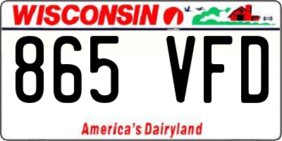 WI license plate 865VFD