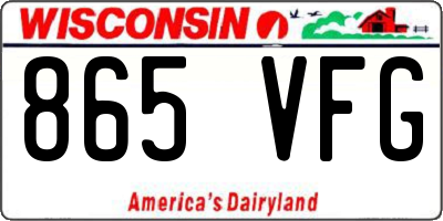 WI license plate 865VFG