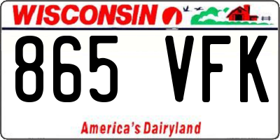 WI license plate 865VFK