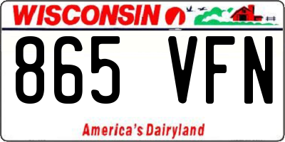 WI license plate 865VFN