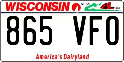WI license plate 865VFO