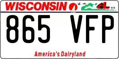 WI license plate 865VFP