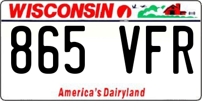 WI license plate 865VFR
