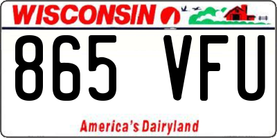 WI license plate 865VFU