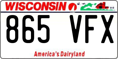 WI license plate 865VFX
