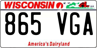 WI license plate 865VGA