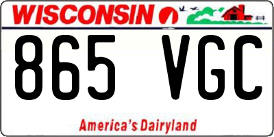WI license plate 865VGC