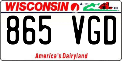 WI license plate 865VGD