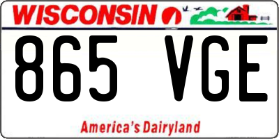WI license plate 865VGE