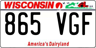 WI license plate 865VGF