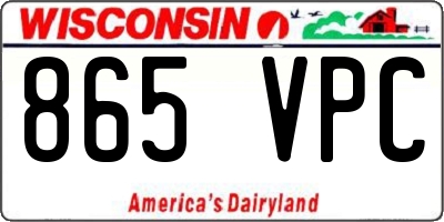 WI license plate 865VPC