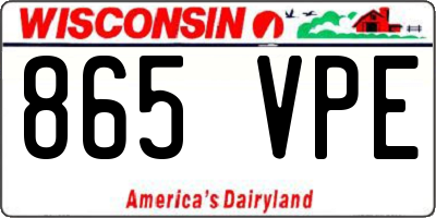 WI license plate 865VPE