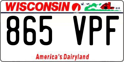 WI license plate 865VPF