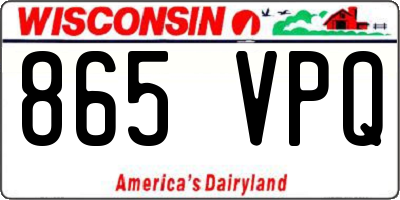 WI license plate 865VPQ