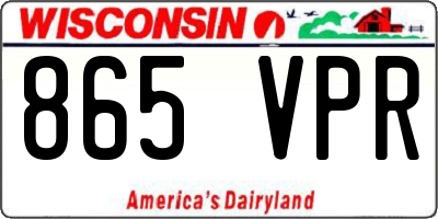 WI license plate 865VPR