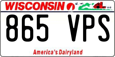 WI license plate 865VPS