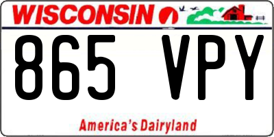 WI license plate 865VPY