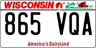 WI license plate 865VQA