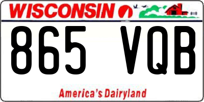 WI license plate 865VQB