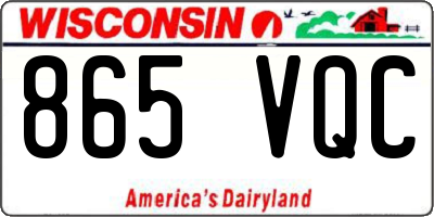 WI license plate 865VQC