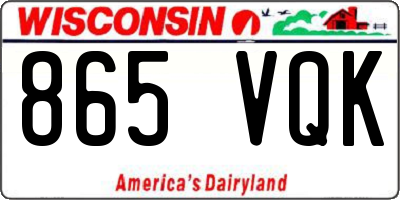 WI license plate 865VQK