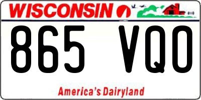 WI license plate 865VQO