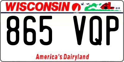 WI license plate 865VQP