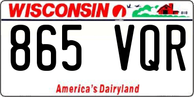 WI license plate 865VQR