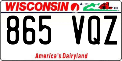 WI license plate 865VQZ