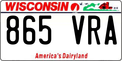 WI license plate 865VRA